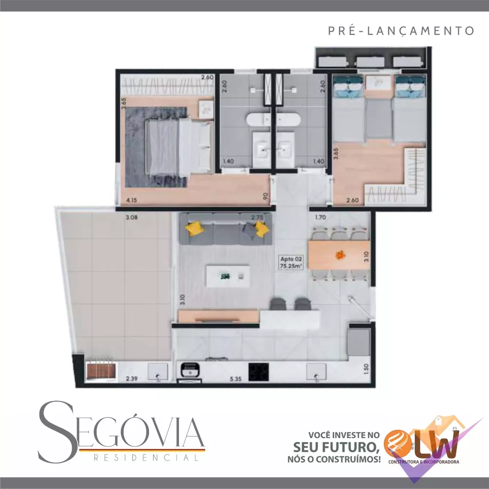 Apartamento, 2 quartos, 72 m² - Foto 3