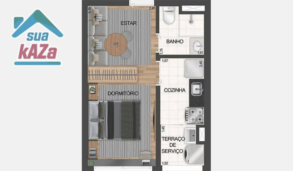 Kitnet-Studio, 27 m² - Foto 16