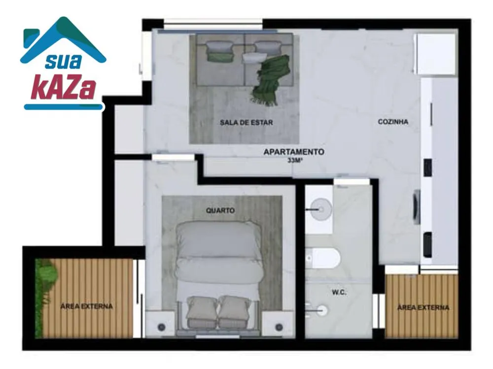 Apartamento, 1 quarto, 33 m² - Foto 3