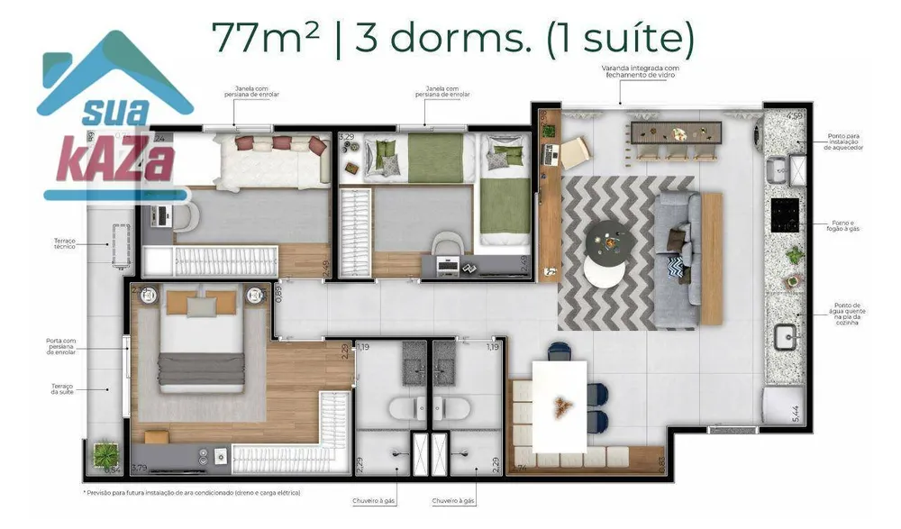 Apartamento, 3 quartos, 77 m² - Foto 6
