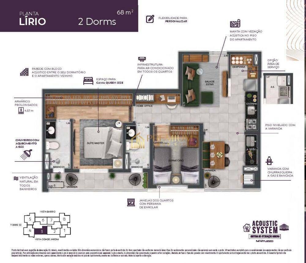 Apartamento, 2 quartos, 68 m² - Foto 1