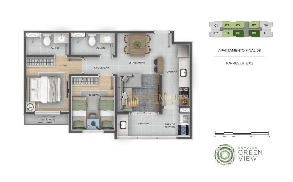 Apartamento, 2 quartos, 54 m² - Foto 3