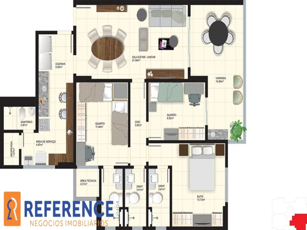 Apartamento, 3 quartos, 109 m² - Foto 2