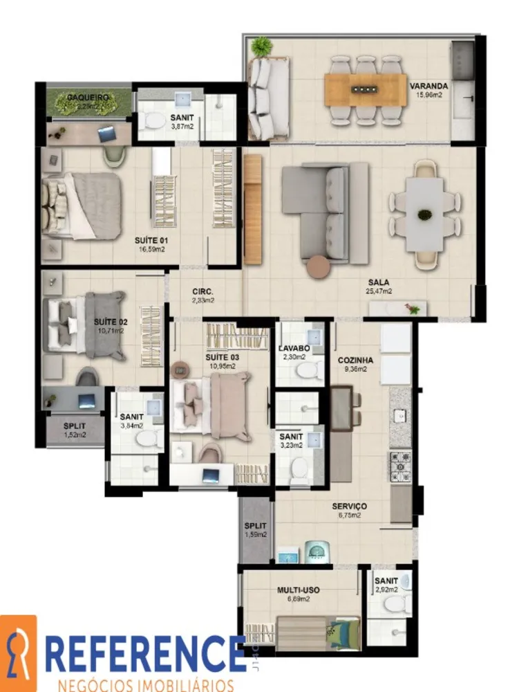 Apartamento, 3 quartos, 128 m² - Foto 3