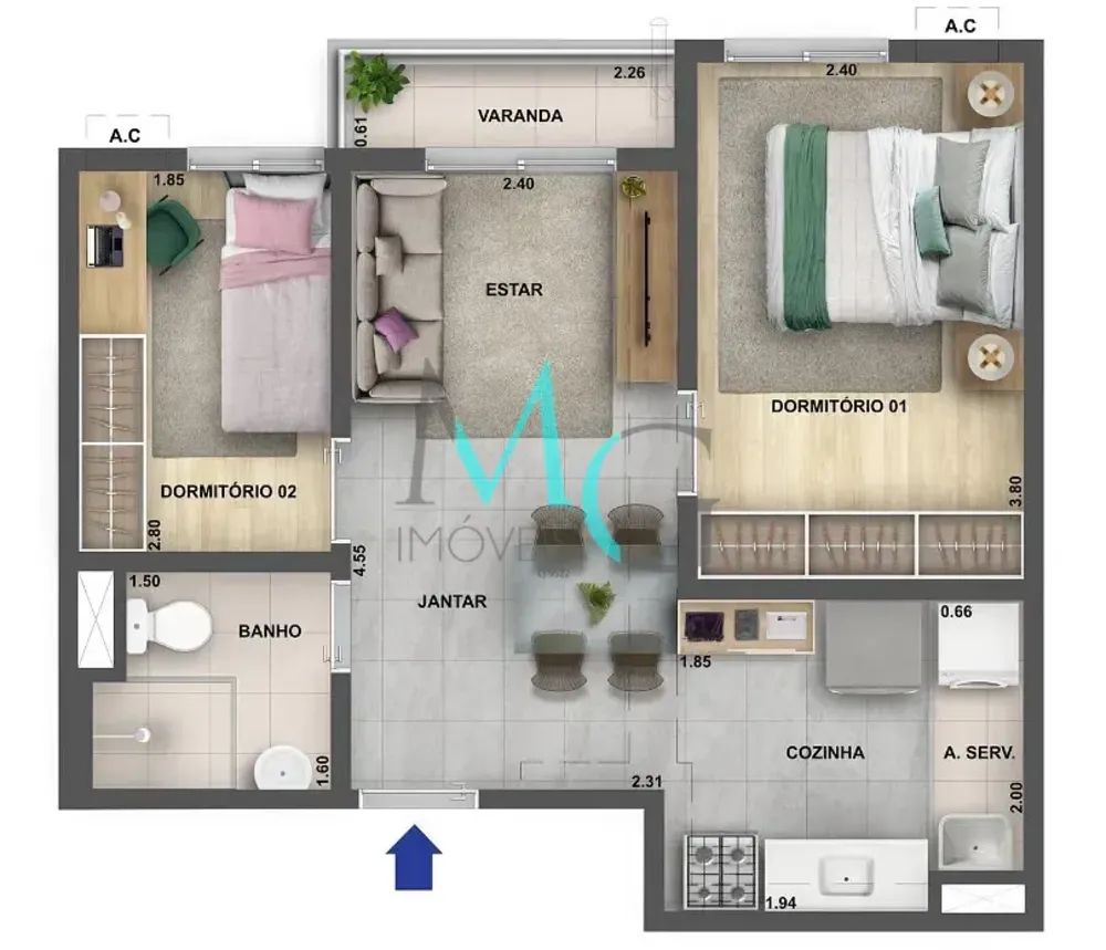 Apartamento, 2 quartos, 41 m² - Foto 21