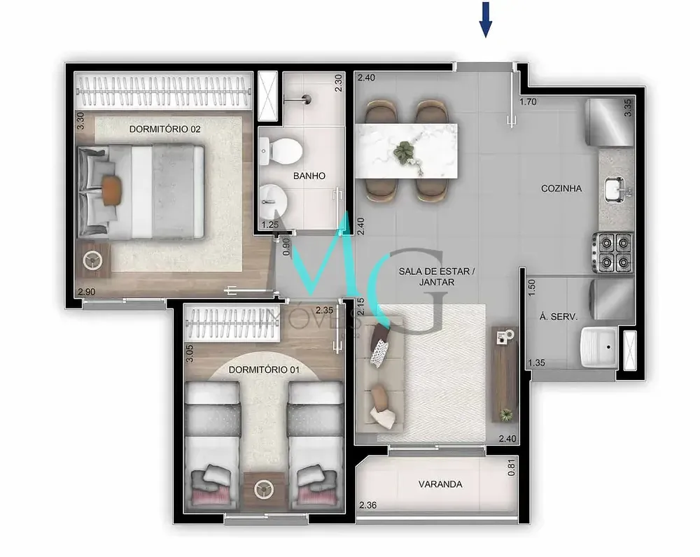 Apartamento, 2 quartos, 48 m² - Foto 18