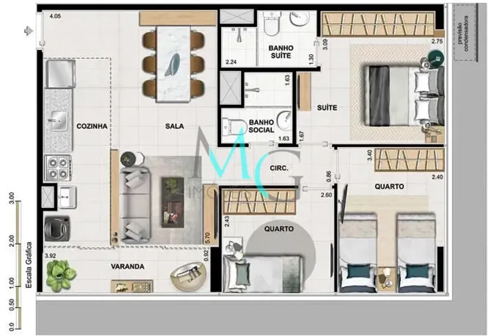 Apartamento, 3 quartos, 60 m² - Foto 33