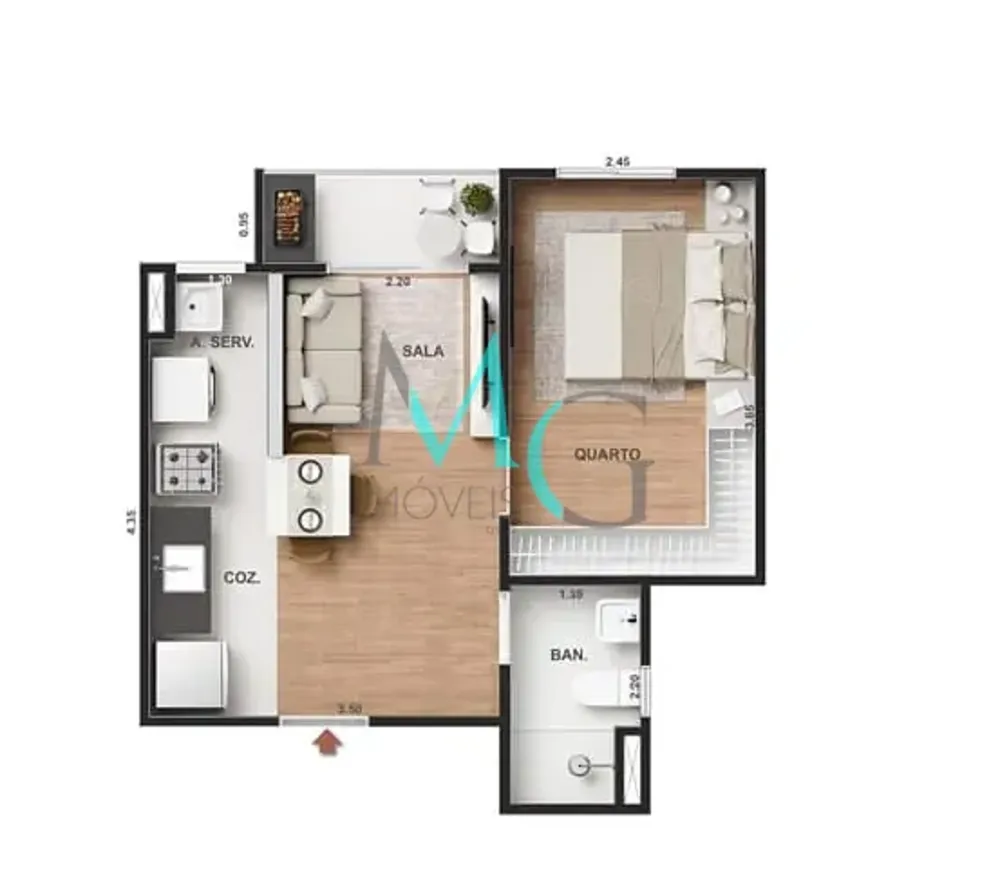 Apartamento, 2 quartos, 44 m² - Foto 39