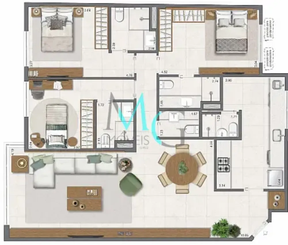 Apartamento, 3 quartos, 116 m² - Foto 54