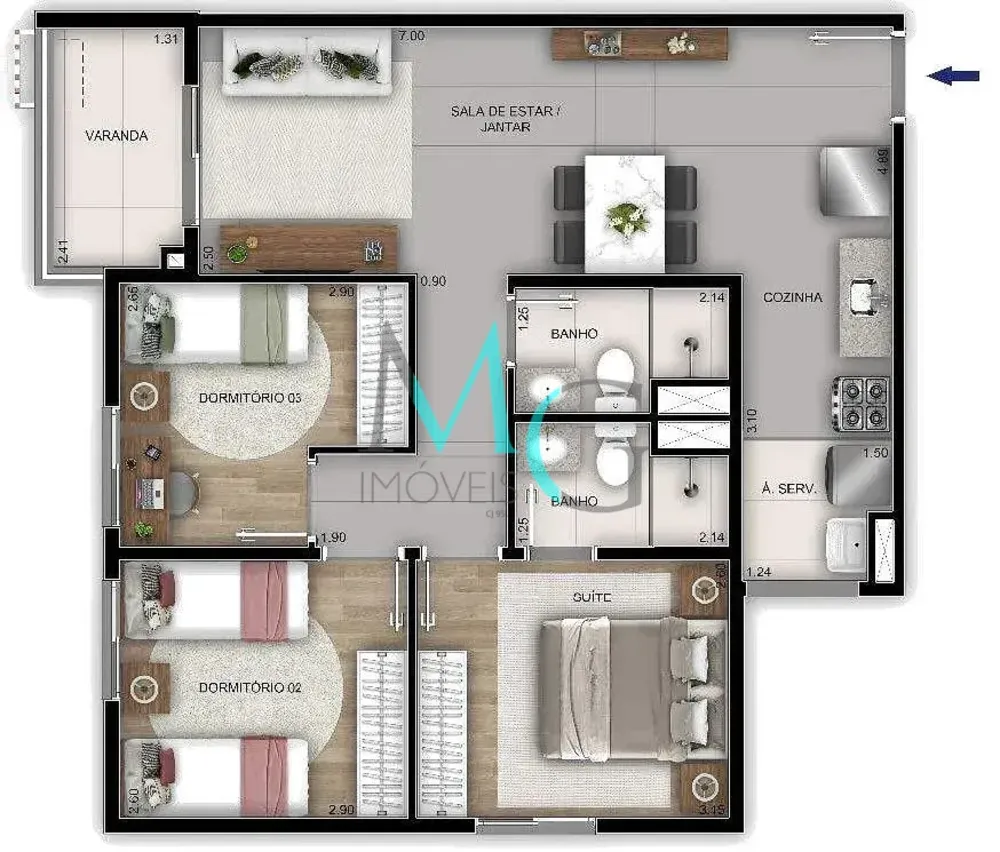 Cobertura, 3 quartos, 138 m² - Foto 14