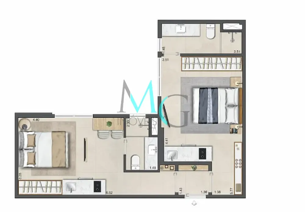 Apartamento, 2 quartos, 77 m² - Foto 21