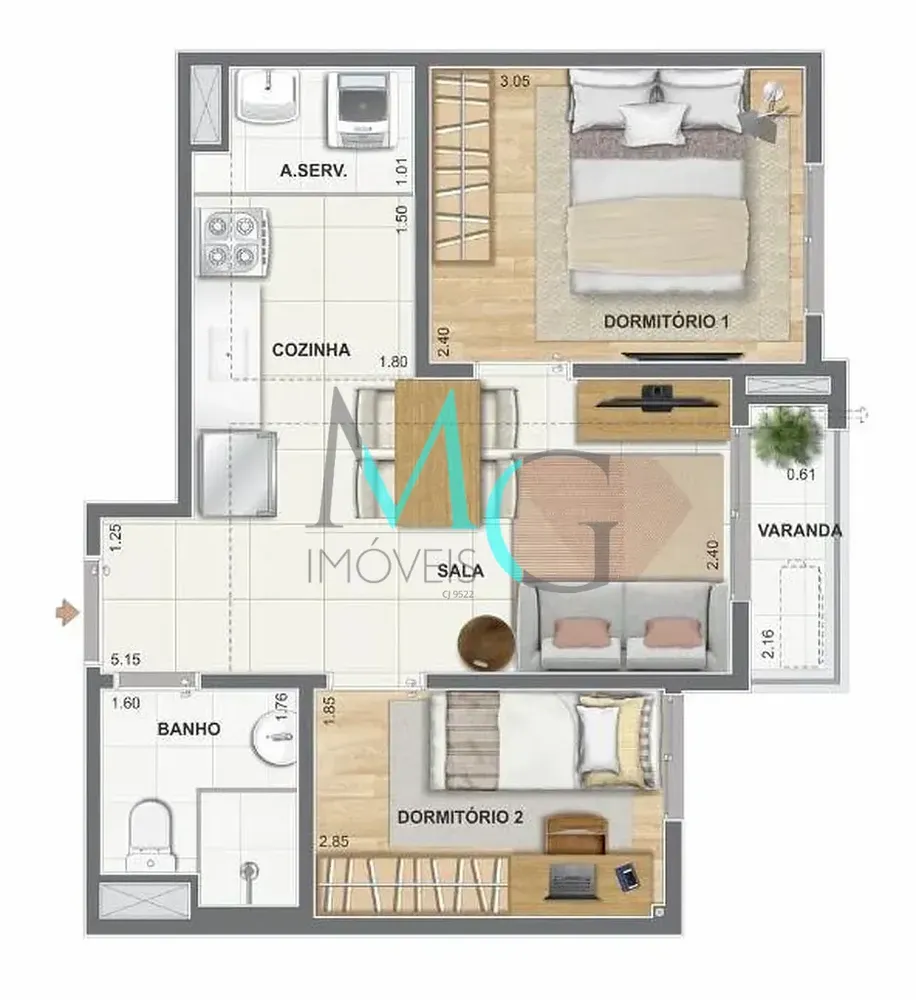 Apartamento, 2 quartos, 52 m² - Foto 27