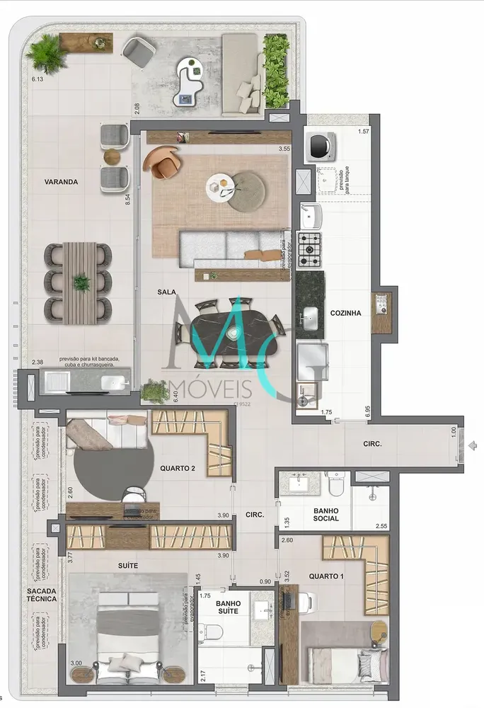 Apartamento, 2 quartos, 87 m² - Foto 52