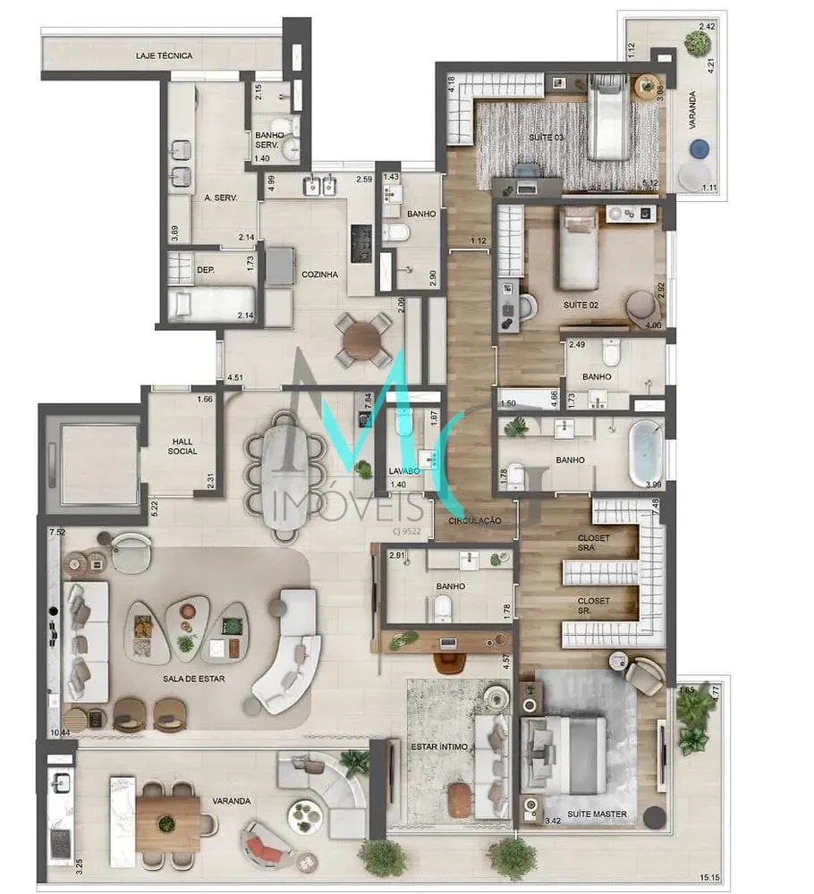 Apartamento, 4 quartos, 231 m² - Foto 61