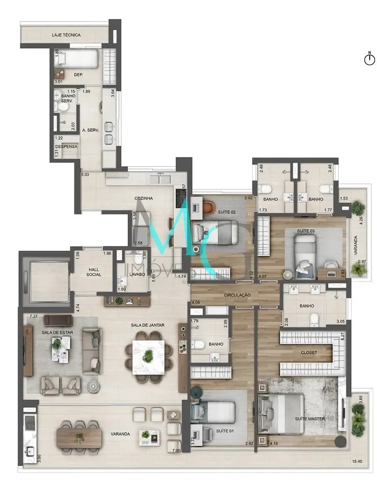 Apartamento, 4 quartos, 231 m² - Foto 58
