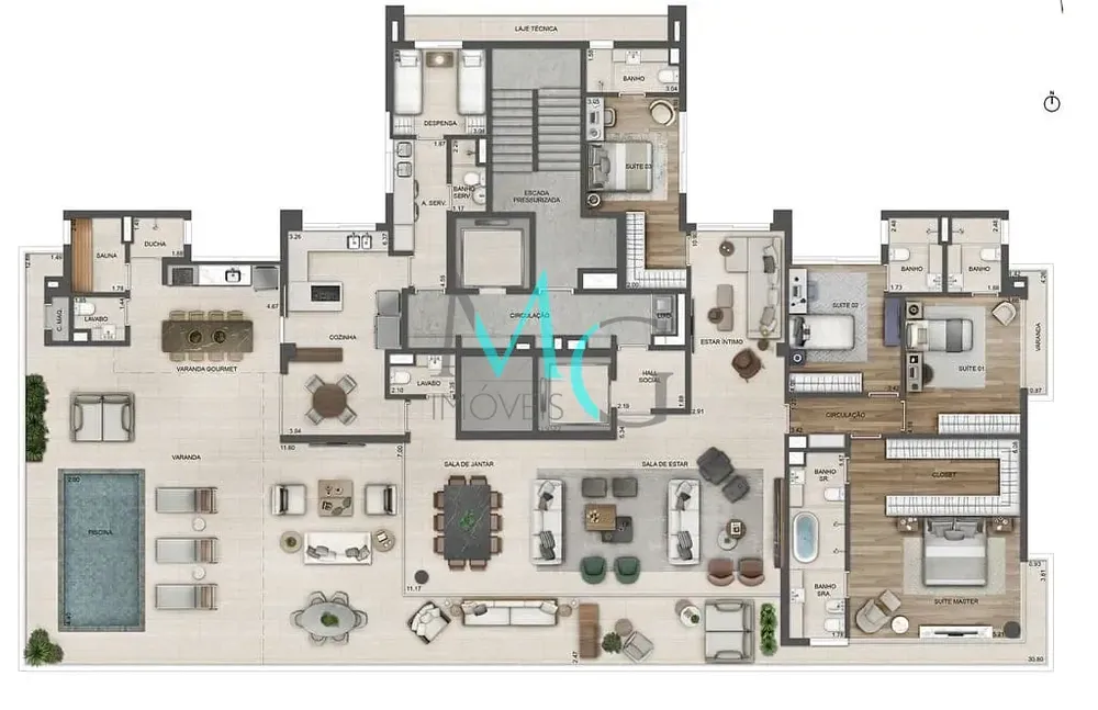 Apartamento, 4 quartos, 231 m² - Foto 64