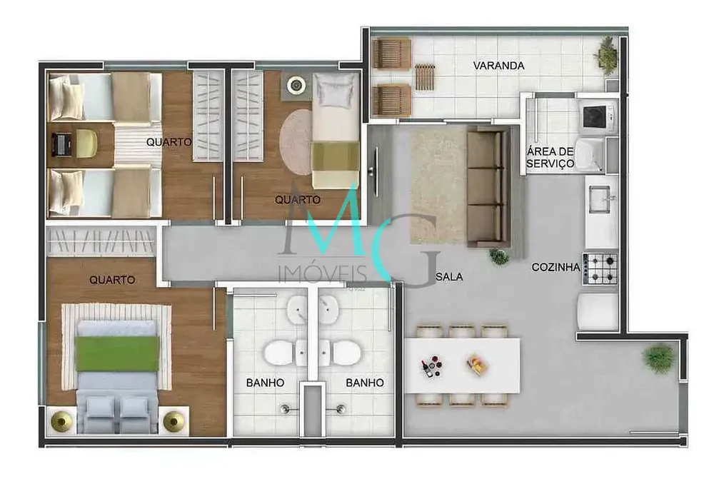 Apartamento, 3 quartos, 63 m² - Foto 51