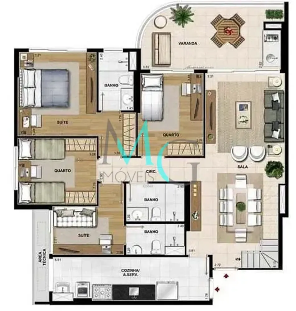 Apartamento, 4 quartos, 124 m² - Foto 45