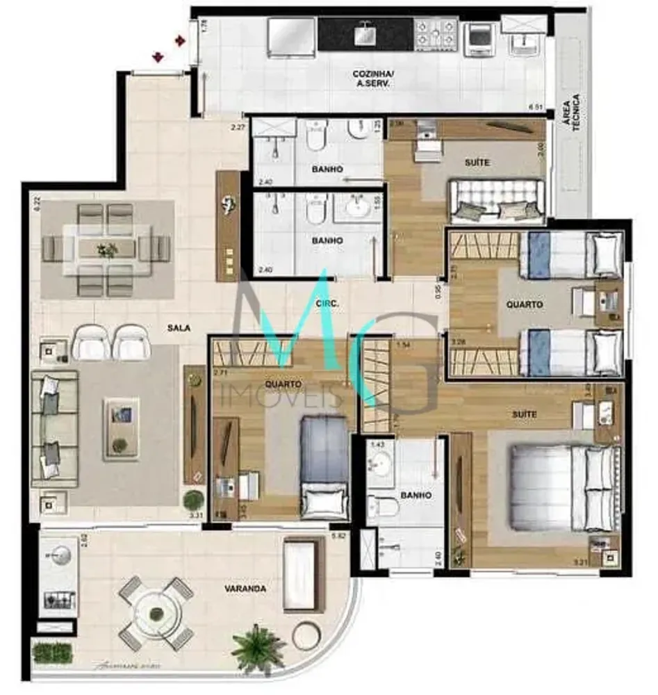 Apartamento, 4 quartos, 124 m² - Foto 29