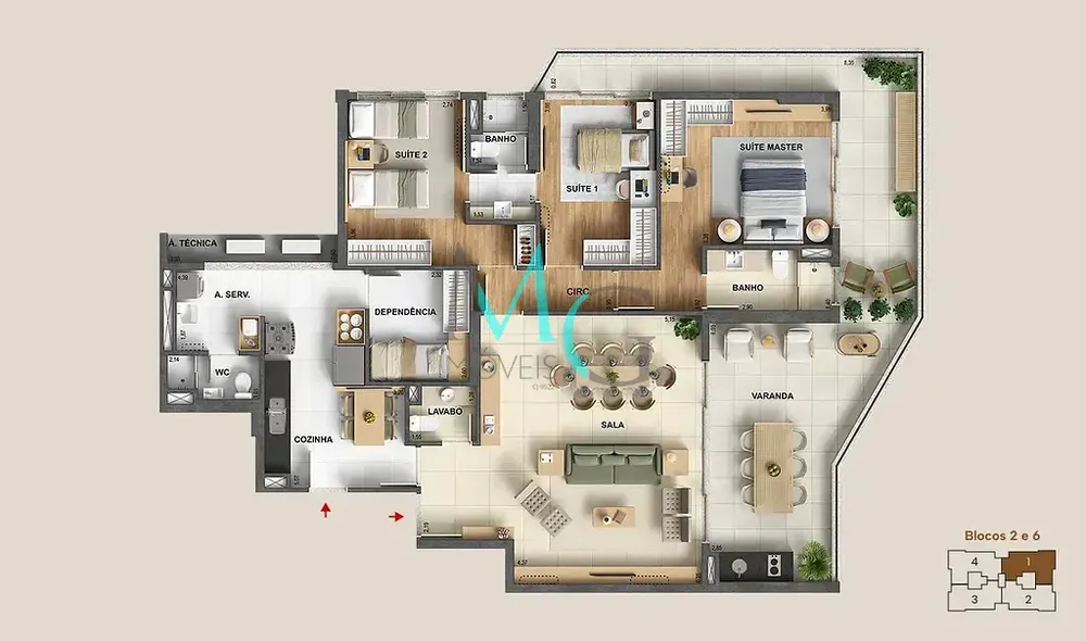 Cobertura, 5 quartos, 461 m² - Foto 22