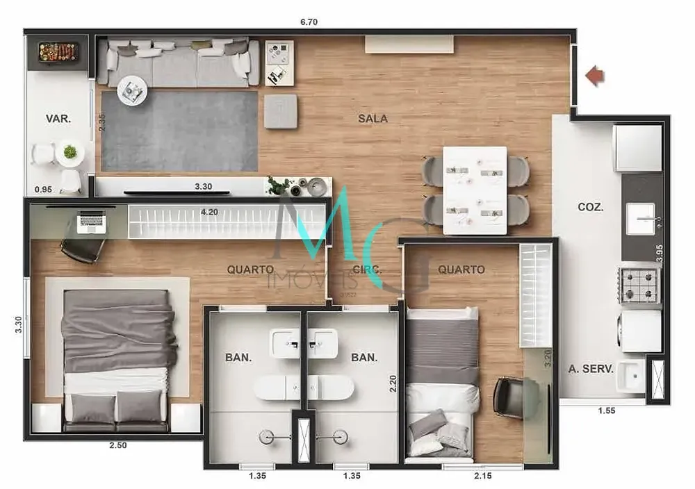 Apartamento, 2 quartos, 50 m² - Foto 24