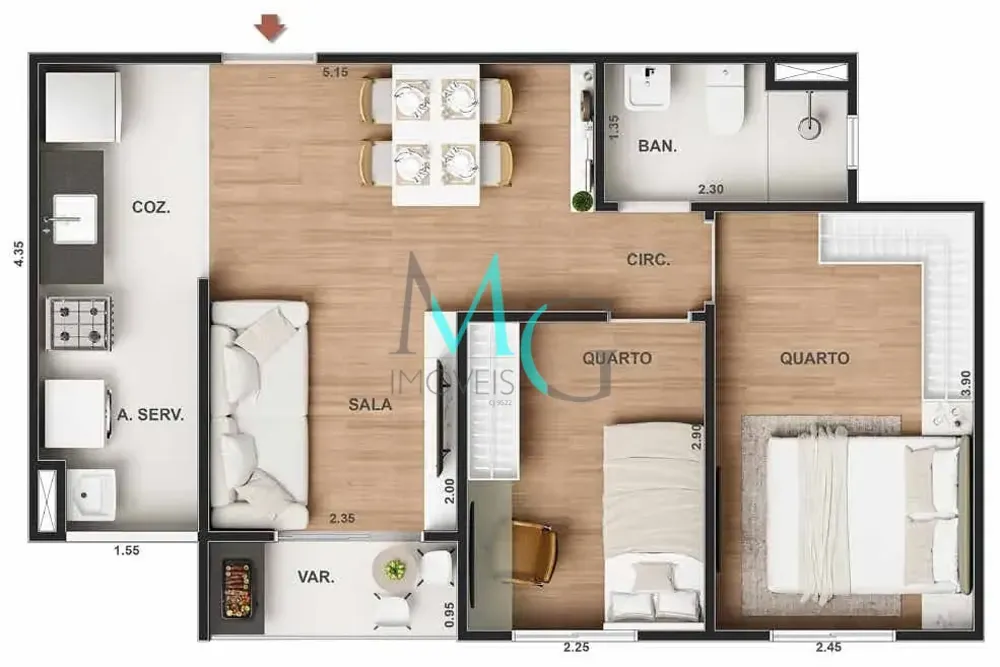 Apartamento, 2 quartos, 50 m² - Foto 20