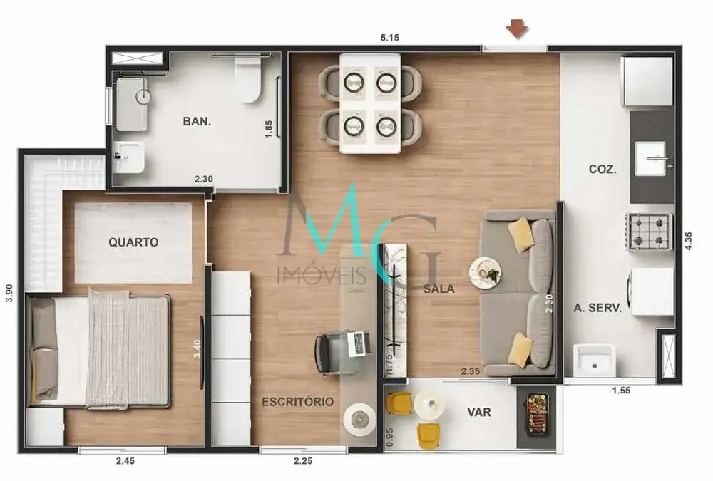 Apartamento, 2 quartos, 50 m² - Foto 19