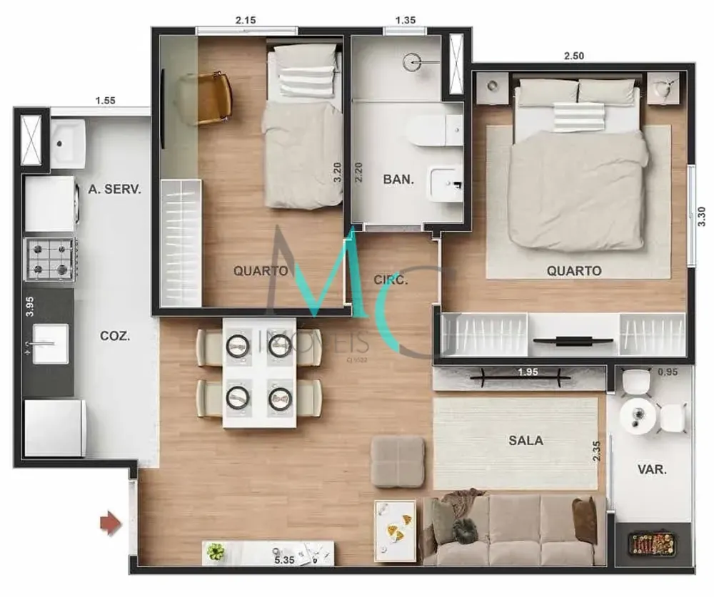 Apartamento, 2 quartos, 50 m² - Foto 18
