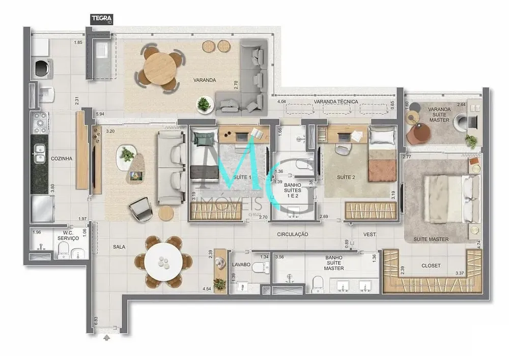 Apartamento, 3 quartos, 225 m² - Foto 105