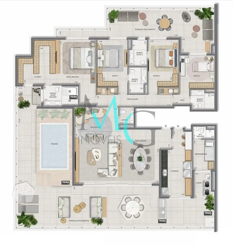 Apartamento, 3 quartos, 225 m² - Foto 146