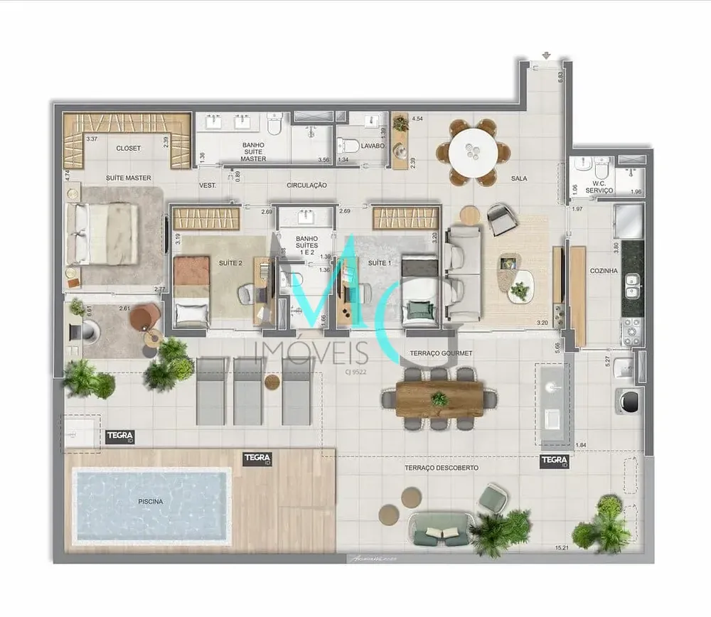 Apartamento, 3 quartos, 225 m² - Foto 117