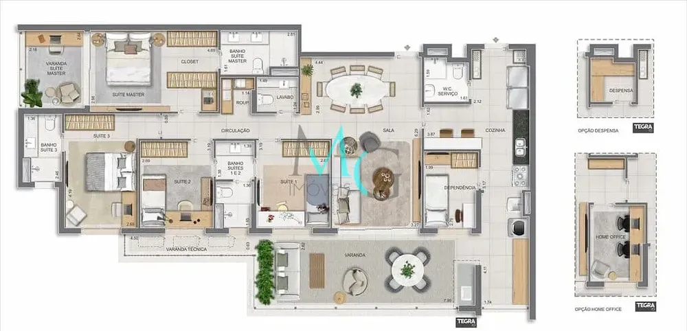 Apartamento, 3 quartos, 225 m² - Foto 110