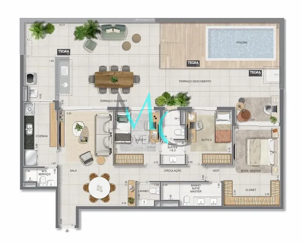 Apartamento, 3 quartos, 225 m² - Foto 115