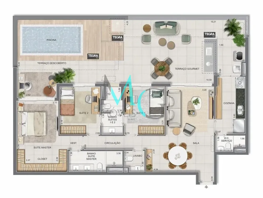 Apartamento, 3 quartos, 225 m² - Foto 109