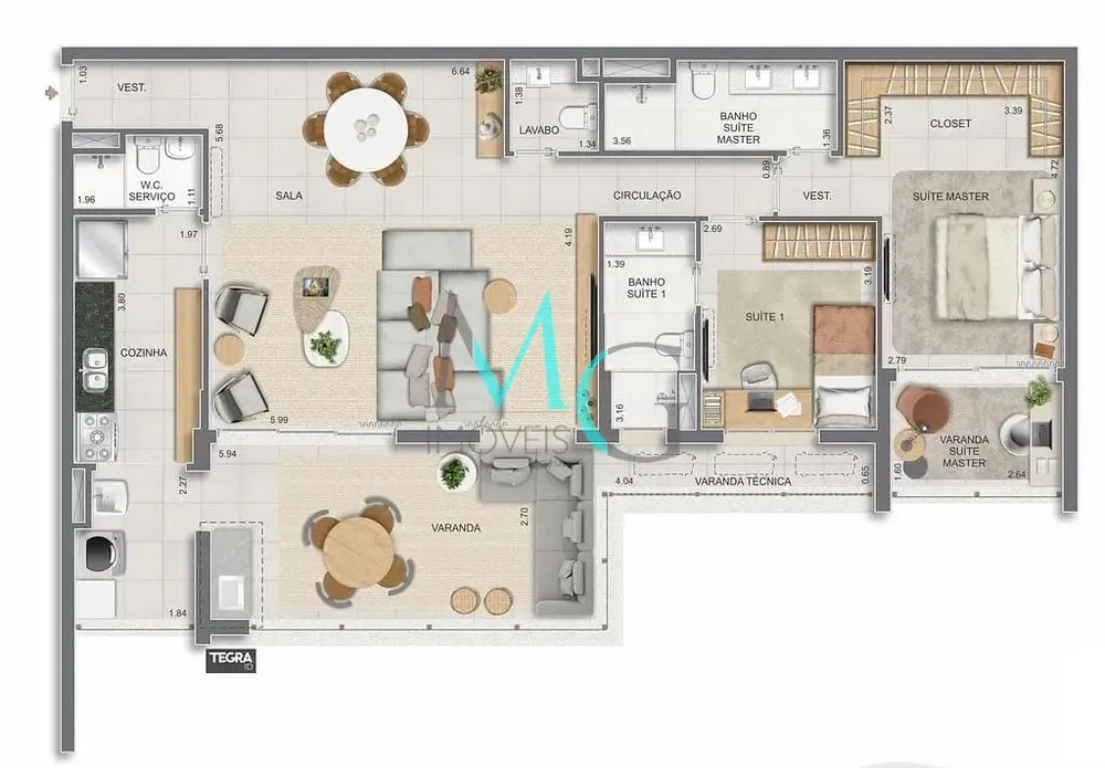 Apartamento, 3 quartos, 225 m² - Foto 107