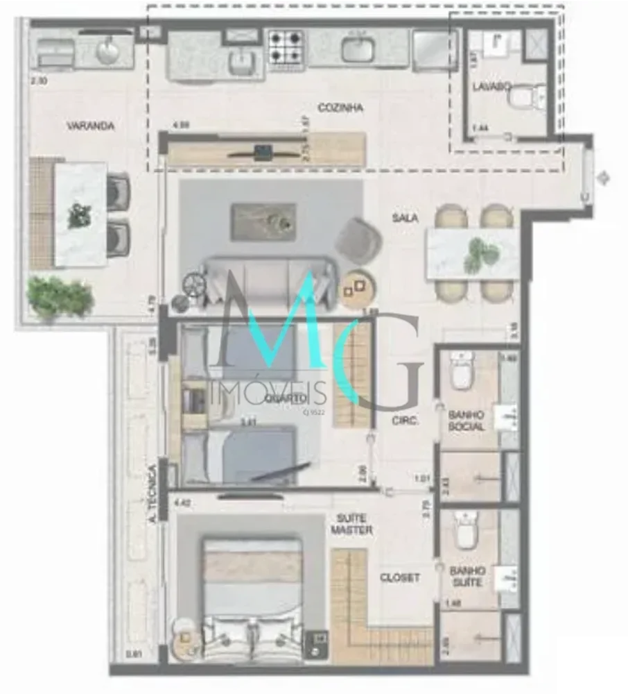 Apartamento, 3 quartos, 106 m² - Foto 5
