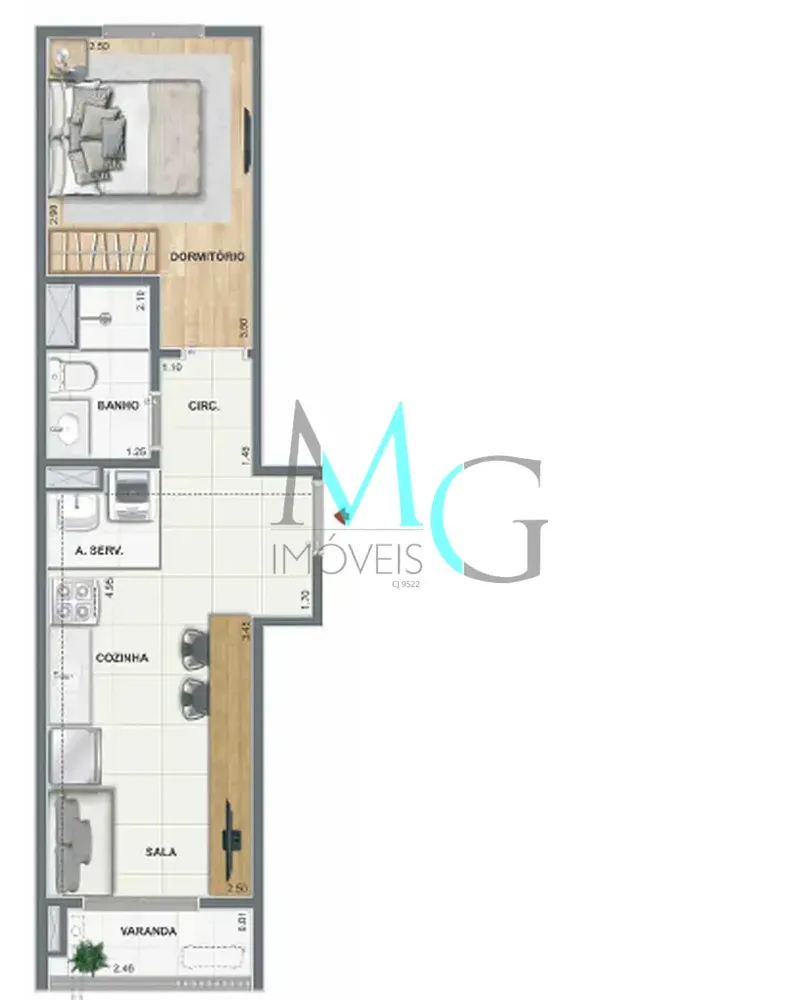 Apartamento, 1 quarto, 33 m² - Foto 30