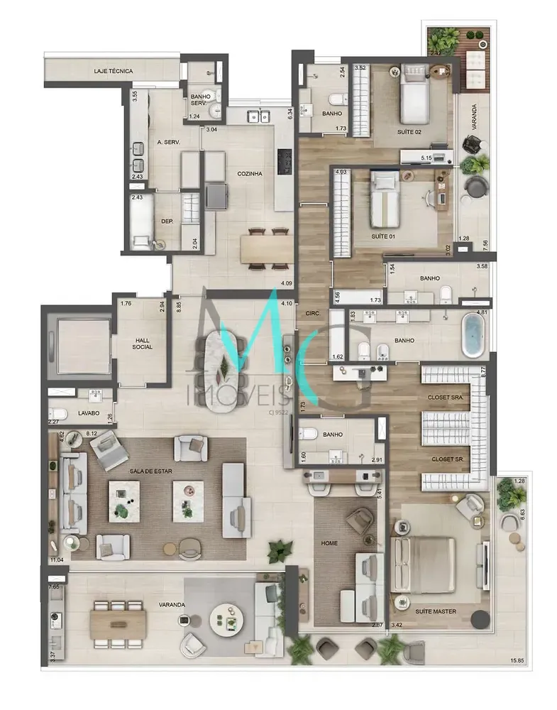 Apartamento, 4 quartos, 194 m² - Foto 63
