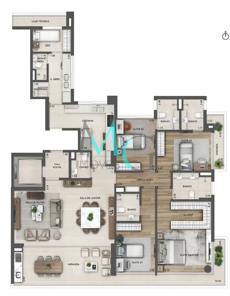 Apartamento, 4 quartos, 194 m² - Foto 58