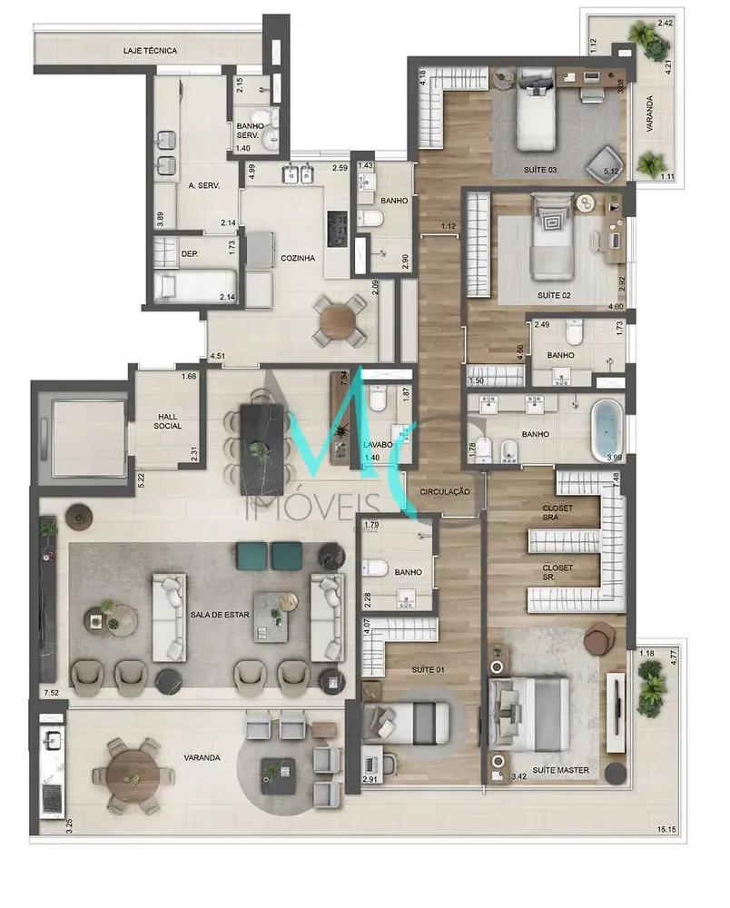 Apartamento, 4 quartos, 194 m² - Foto 60
