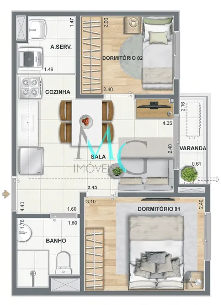Apartamento, 1 quarto, 32 m² - Foto 24