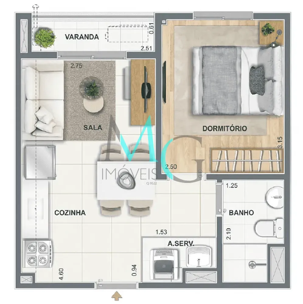 Apartamento, 1 quarto, 32 m² - Foto 23