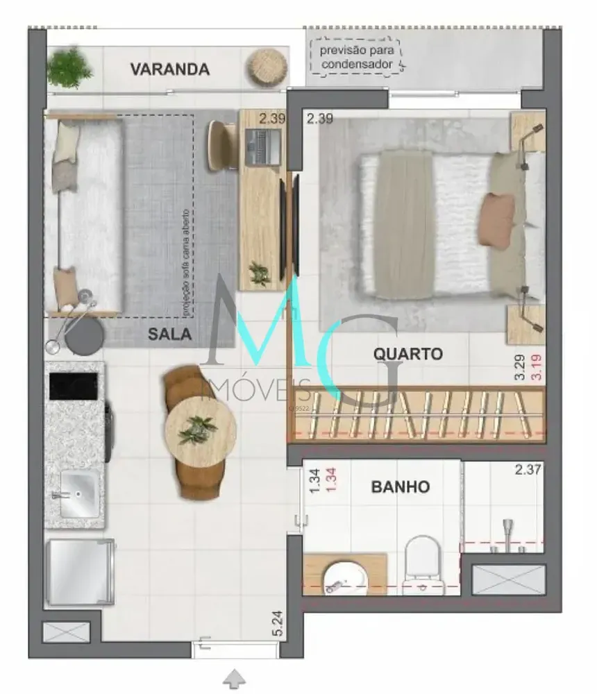 Apartamento, 1 quarto, 39 m² - Foto 22