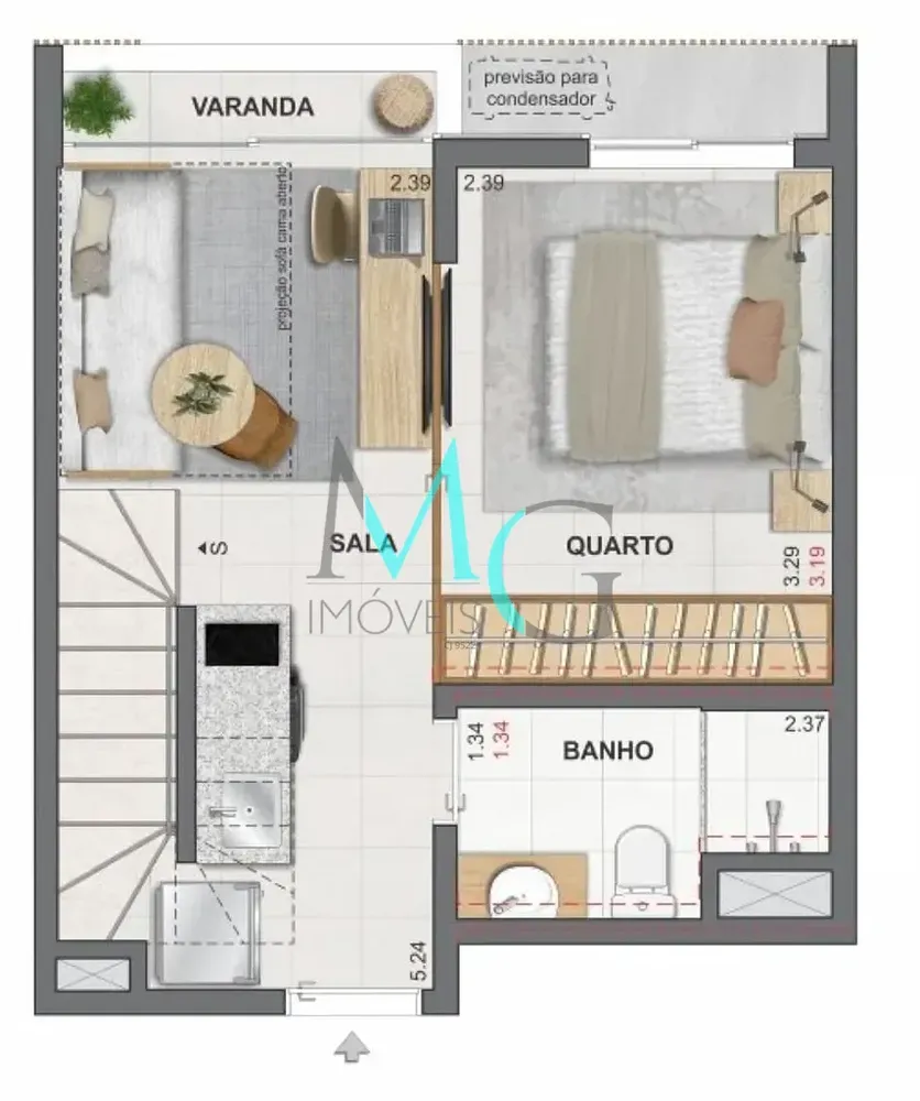 Apartamento, 1 quarto, 39 m² - Foto 34