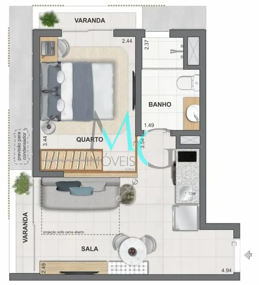Apartamento, 1 quarto, 39 m² - Foto 24