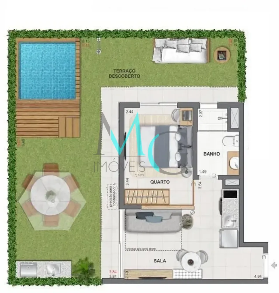 Apartamento, 1 quarto, 39 m² - Foto 40