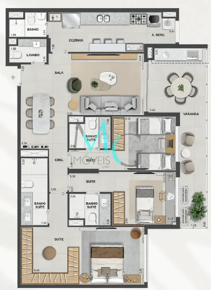 Cobertura, 4 quartos, 302 m² - Foto 57
