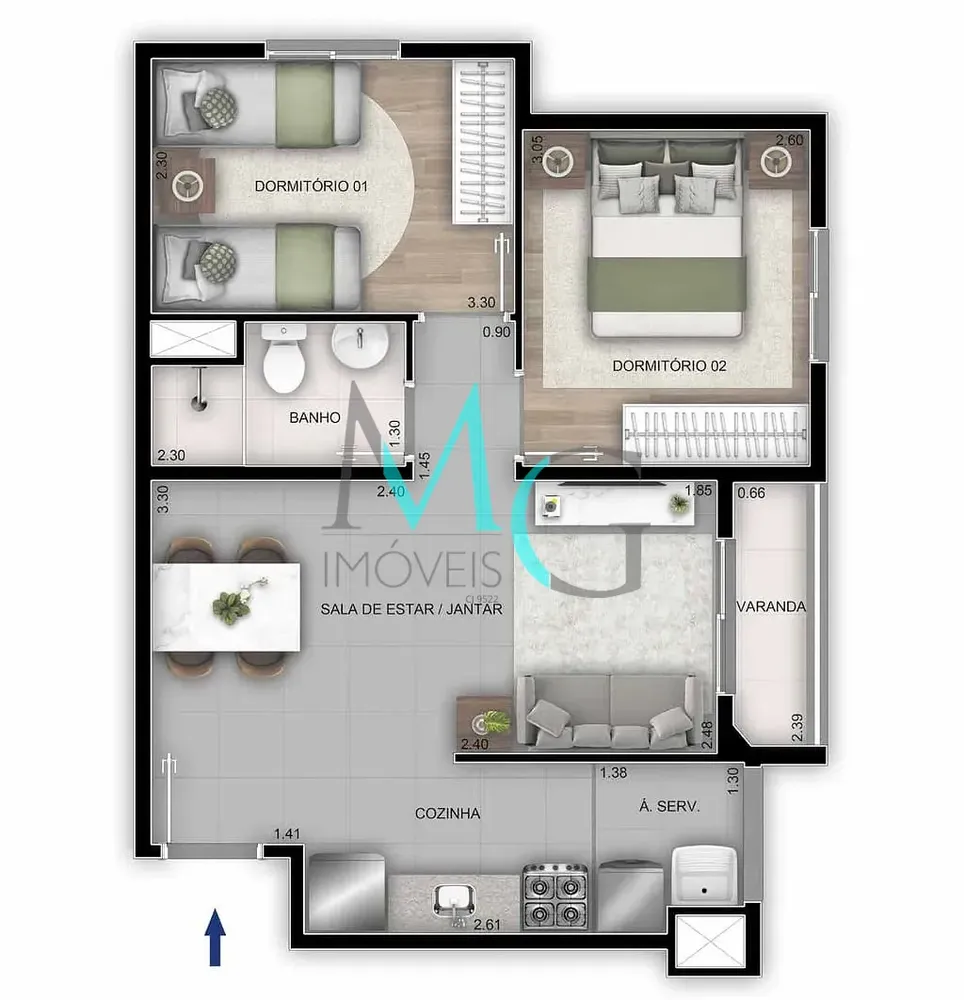 Apartamento, 2 quartos, 51 m² - Foto 17