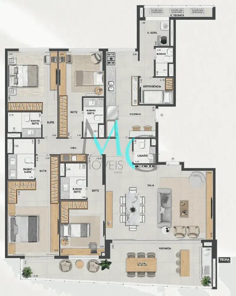 Apartamento, 4 quartos, 198 m² - Foto 60