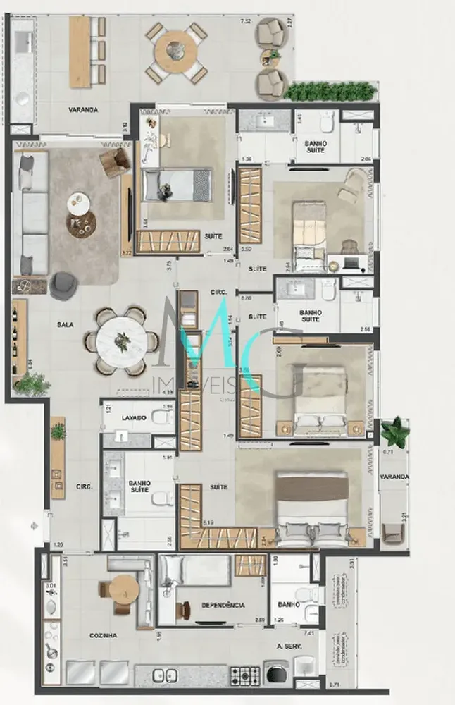 Apartamento, 4 quartos, 198 m² - Foto 59